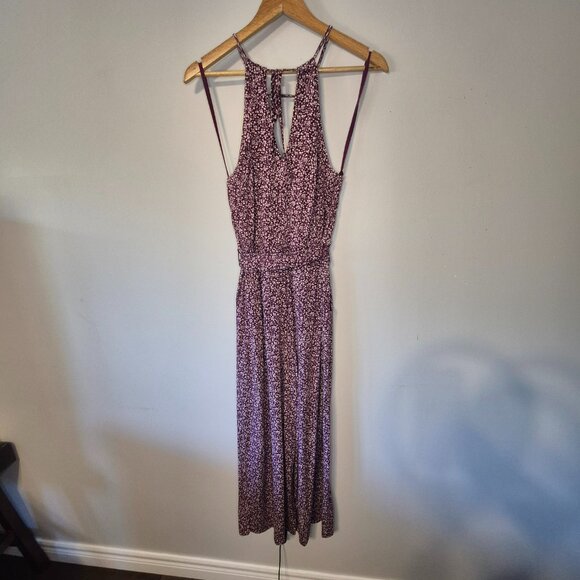 Maeve Anthropologie Clermont Purple and White Floral Jumpsuit Size Small - Picture 9 of 11